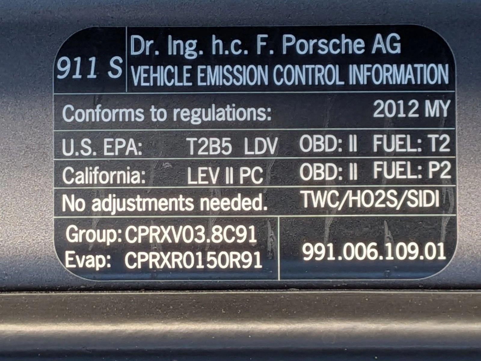 2012 Porsche 911 2dr Cabriolet 991 Carrera S