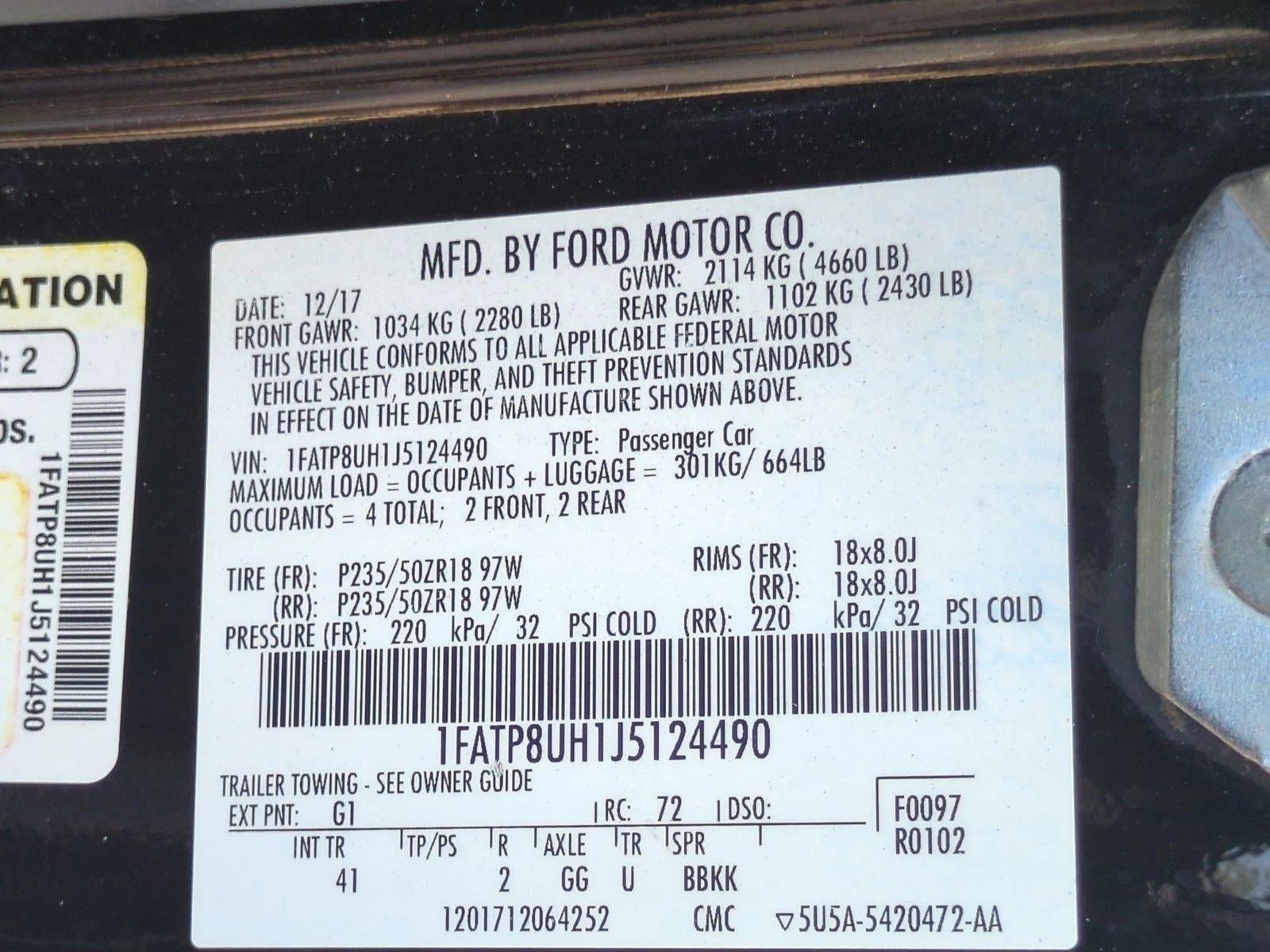 2018 Ford Mustang EcoBoost Premium Convertible