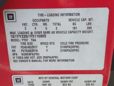 2000 Chevrolet Corvette Base