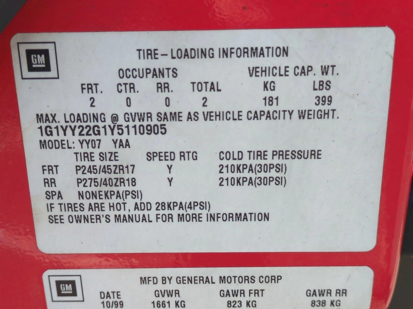 2000 Chevrolet Corvette Base