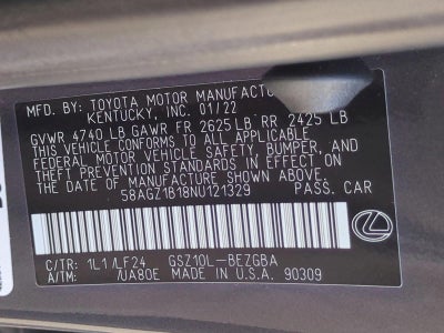 2022 Lexus ES 350 F SPORT FWD