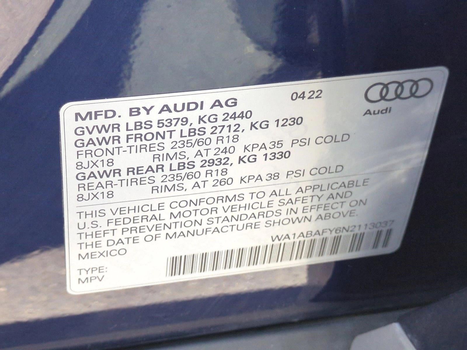 2022 Audi Q5 Premium 40 TFSI quattro