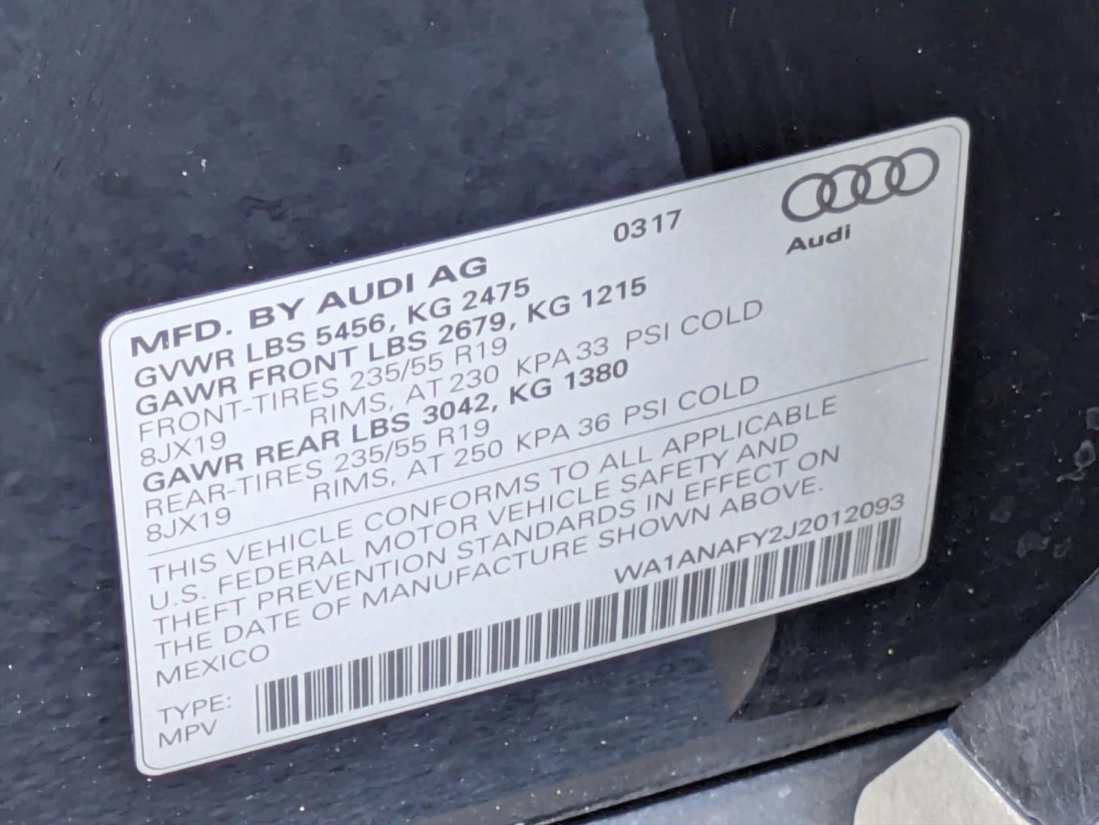 2018 Audi Q5 2.0 TFSI Premium