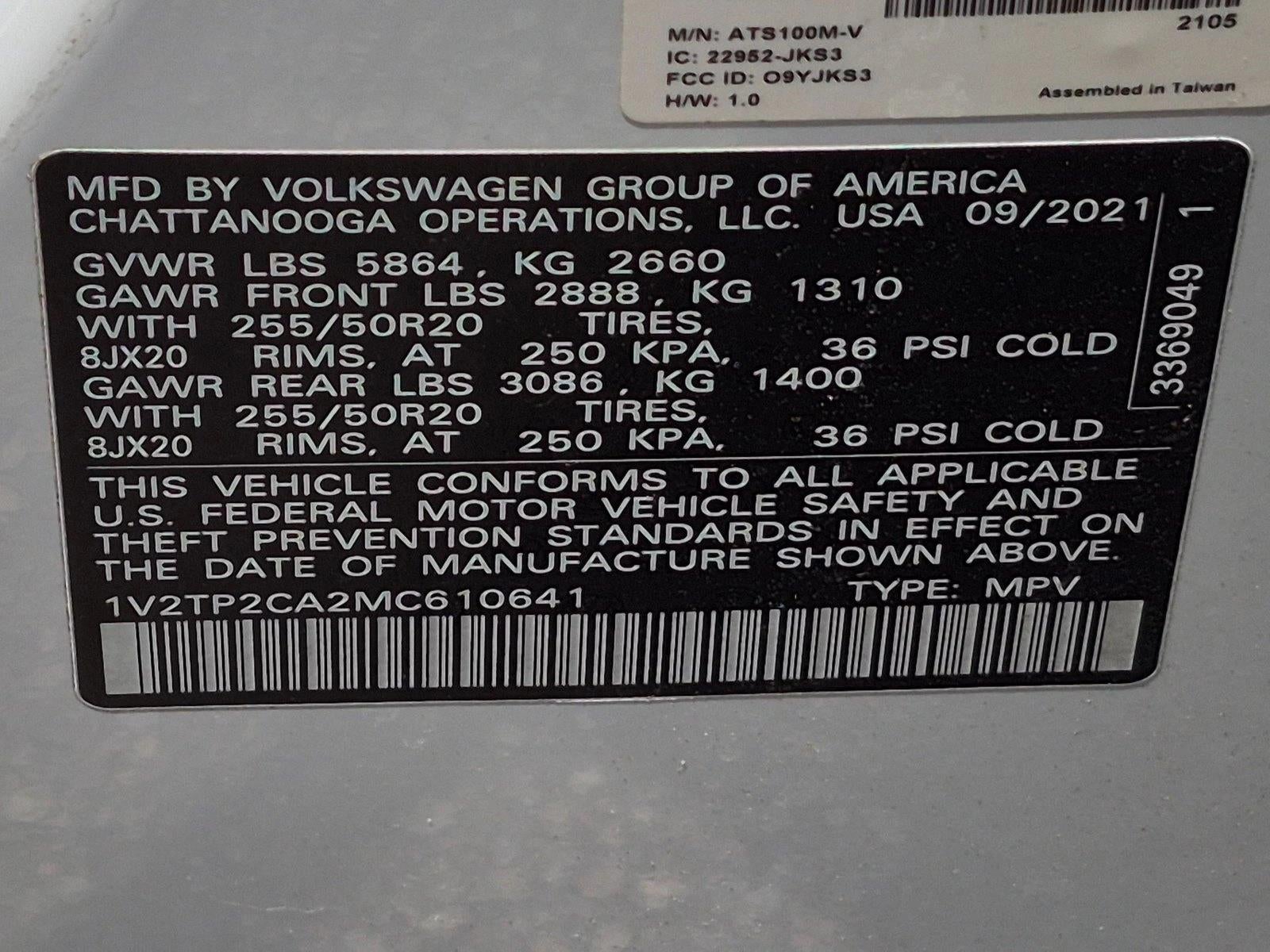 2021 Volkswagen Atlas 2021.5 2.0T SEL Premium 4MOTION