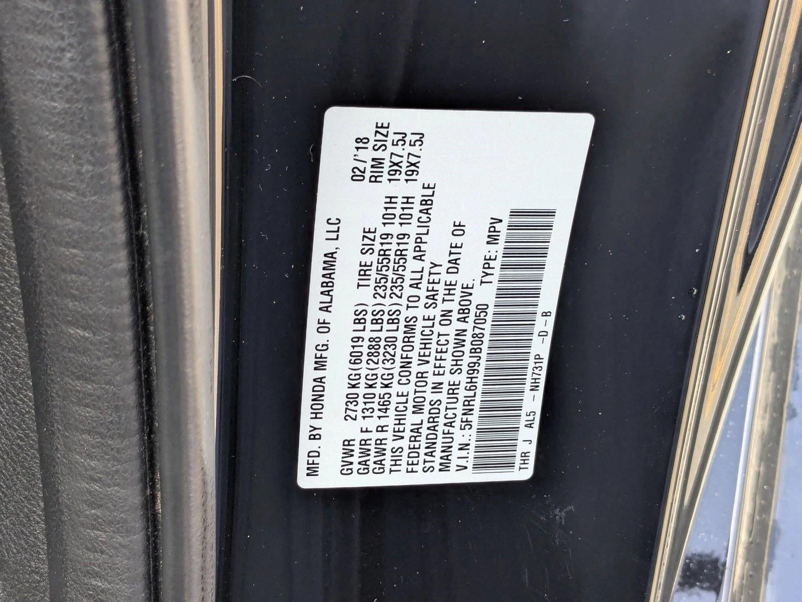 2018 Honda Odyssey Elite Auto