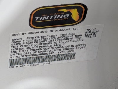 2017 Honda Pilot EX-L 2WD