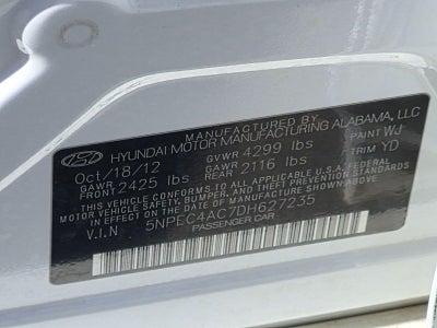 2013 Hyundai SONATA 4dr Sdn 2.4L Auto Limited PZEV