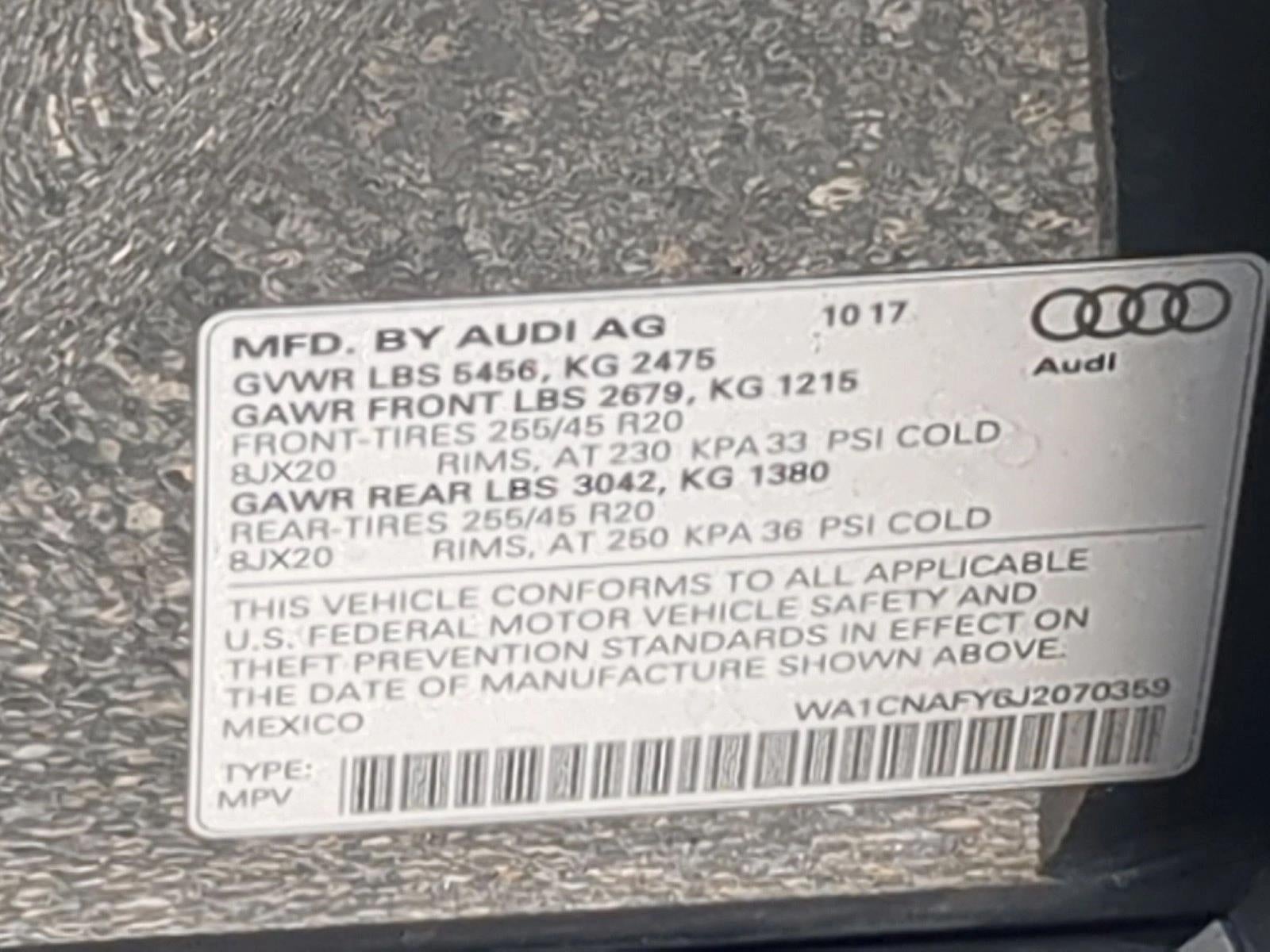 2018 Audi Q5 2.0 TFSI Prestige