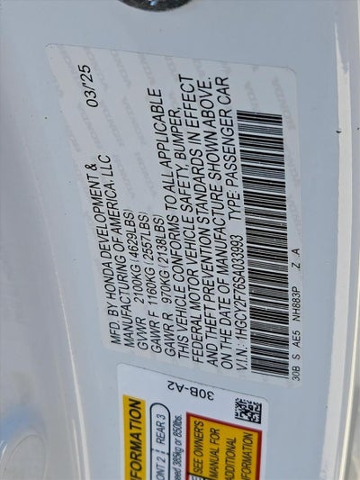 2025 Honda Accord Hybrid Sport-L Sedan