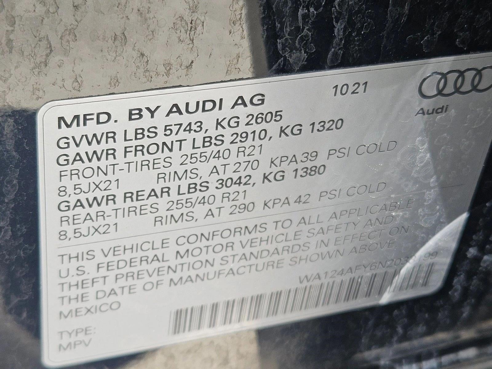 2022 Audi SQ5 Sportback Premium Plus 3.0 TFSI quattro