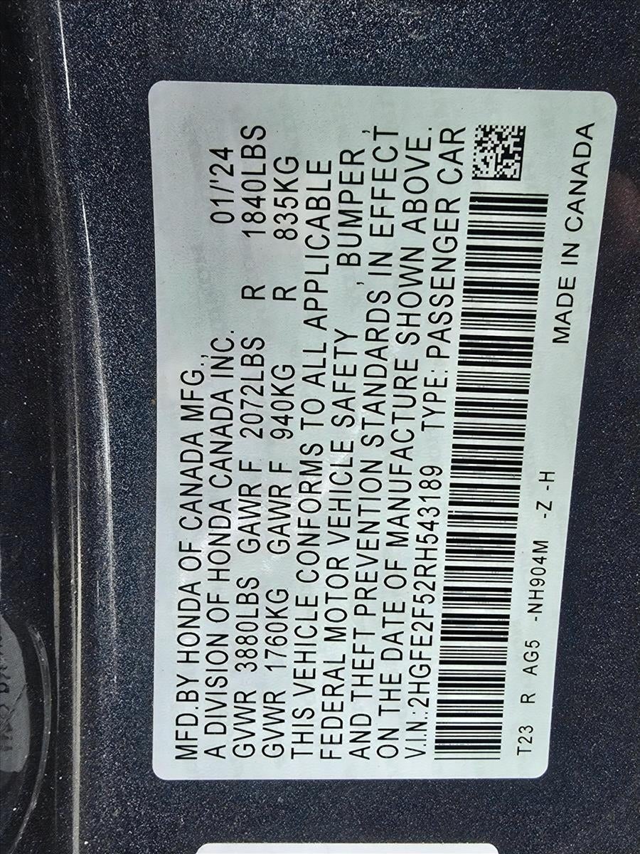 2024 Honda Civic Sedan Sport CVT