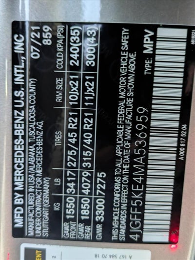 2021 Mercedes-Benz GLS GLS 450 4MATIC® SUV