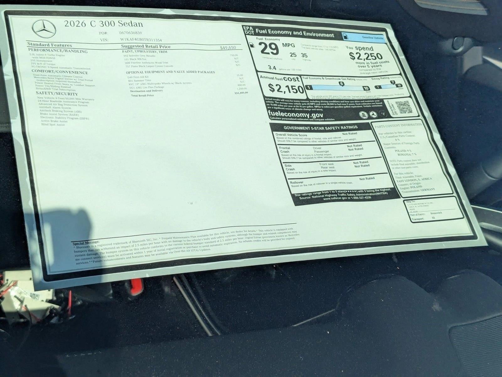 2026 Mercedes-Benz C-Class C 300 Sedan