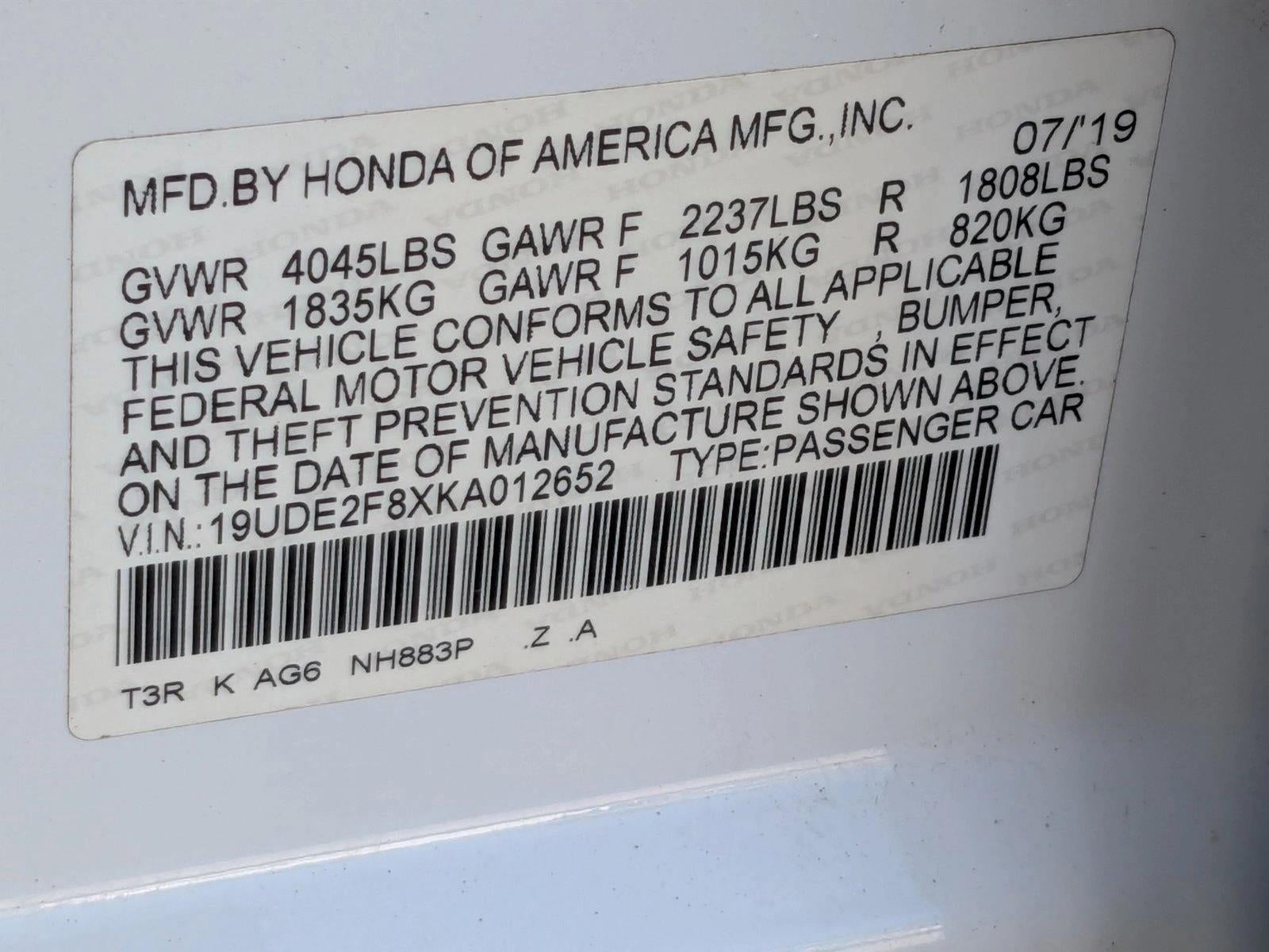 2019 Acura ILX Sedan w/Premium/A-Spec Pkg