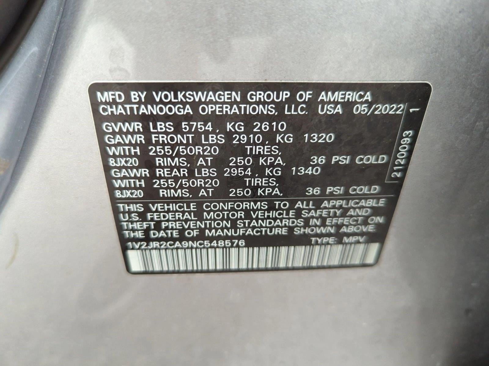 2022 Volkswagen Atlas 3.6L V6 SE w/Technology FWD
