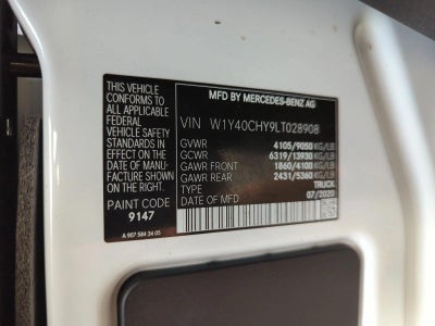 2020 Mercedes-Benz Sprinter Cargo Van 2500 High Roof I4 Gas 170" RWD