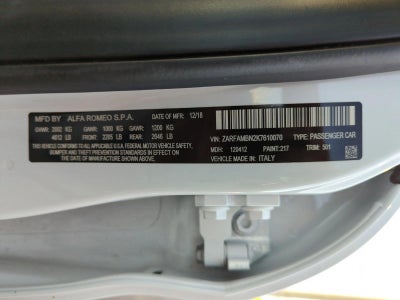 2019 Alfa Romeo Giulia Ti Lusso RWD