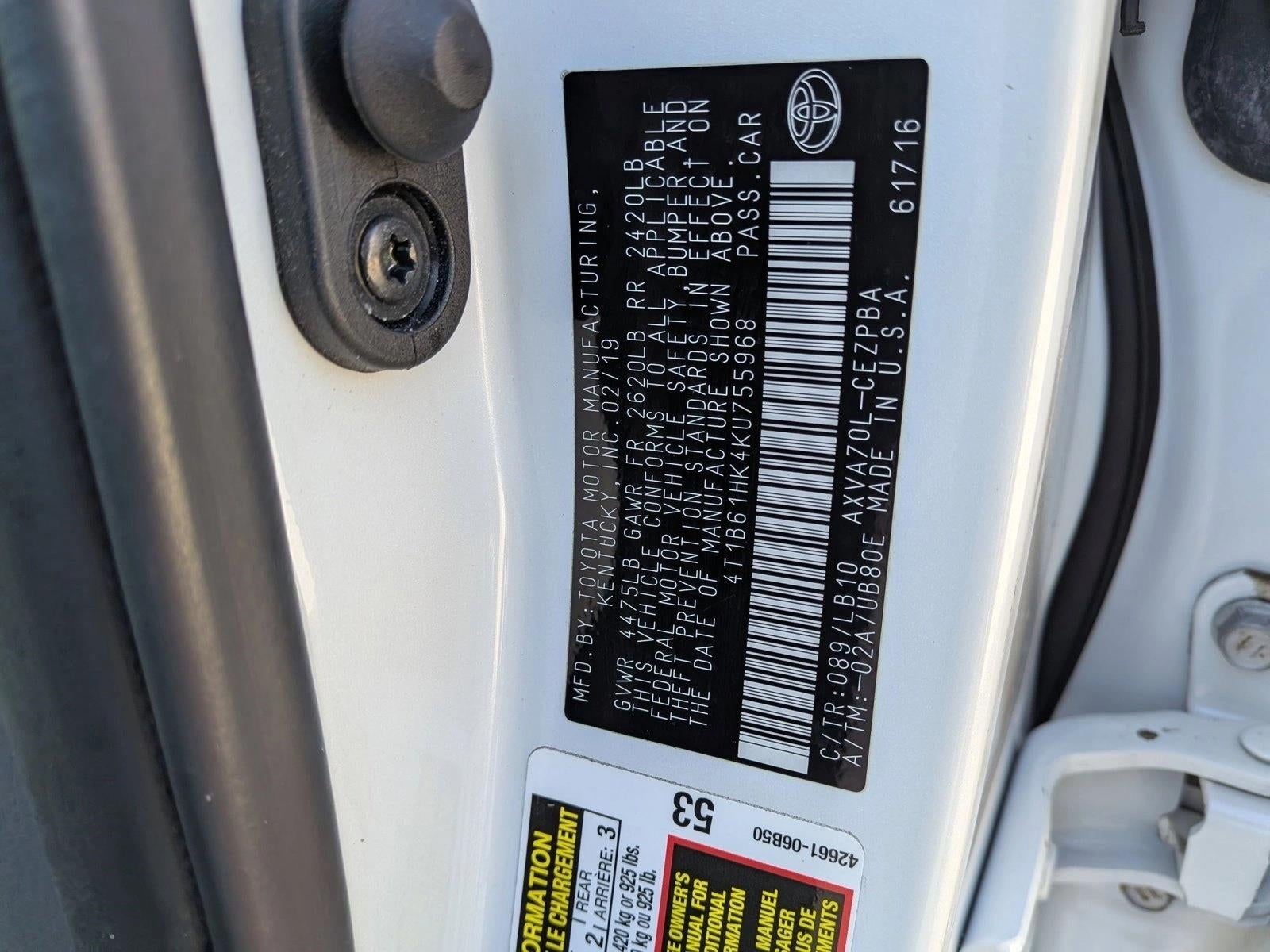 2019 Toyota Camry XSE Auto (Natl)