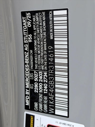 2026 Mercedes-Benz C-Class C 300 Sedan