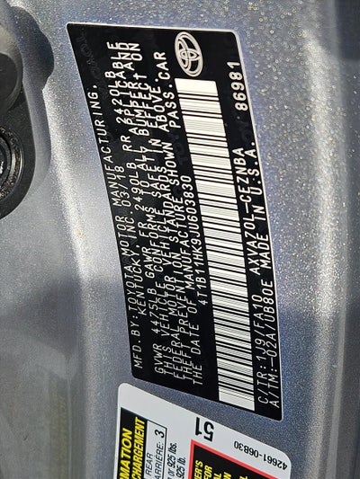 2018 Toyota Camry LE Auto (SE)