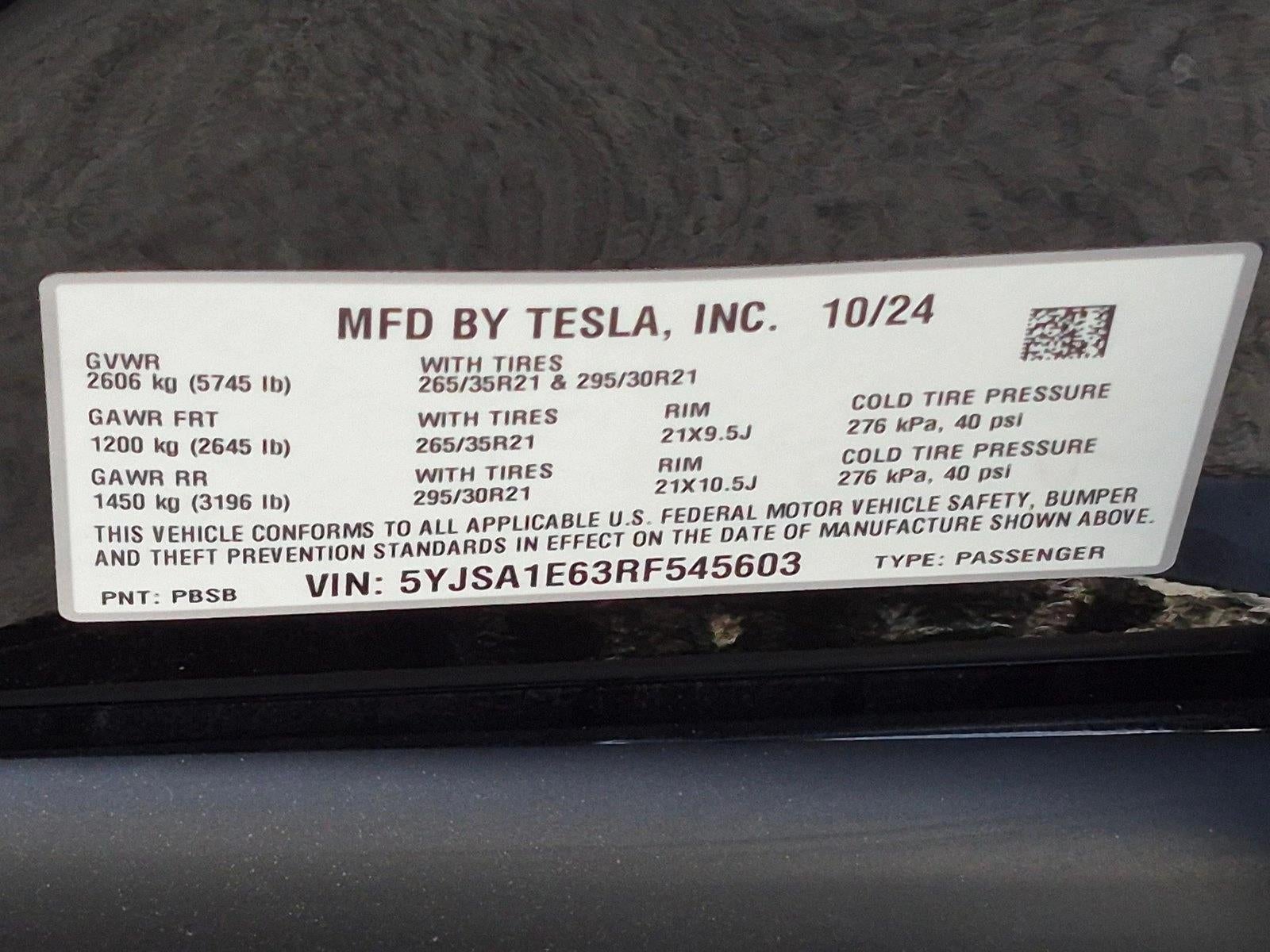 2024 Tesla Model S Plaid AWD