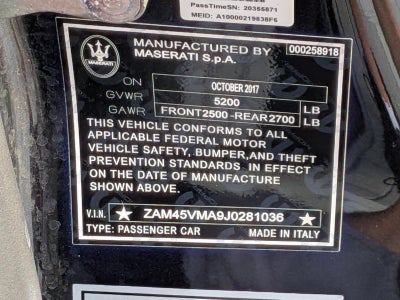 2018 Maserati GranTurismo Convertible Sport 4.7L