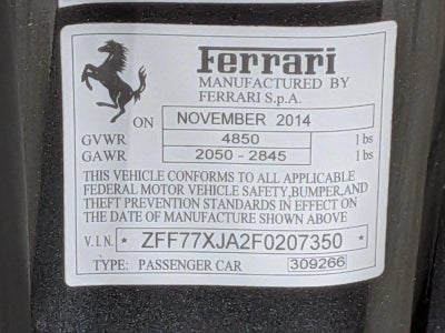 2015 Ferrari California T 2dr Conv