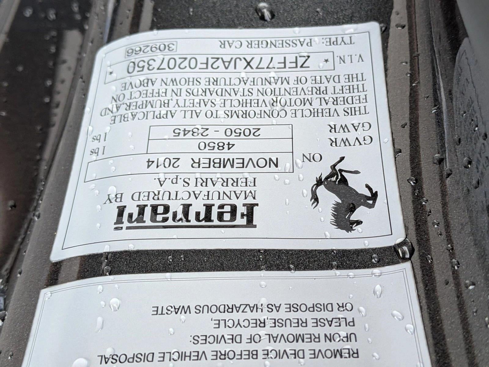 2015 Ferrari California T 2dr Conv