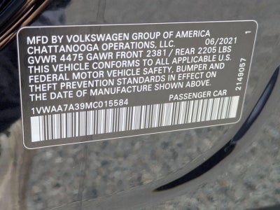 2021 Volkswagen Passat 2.0T S Auto