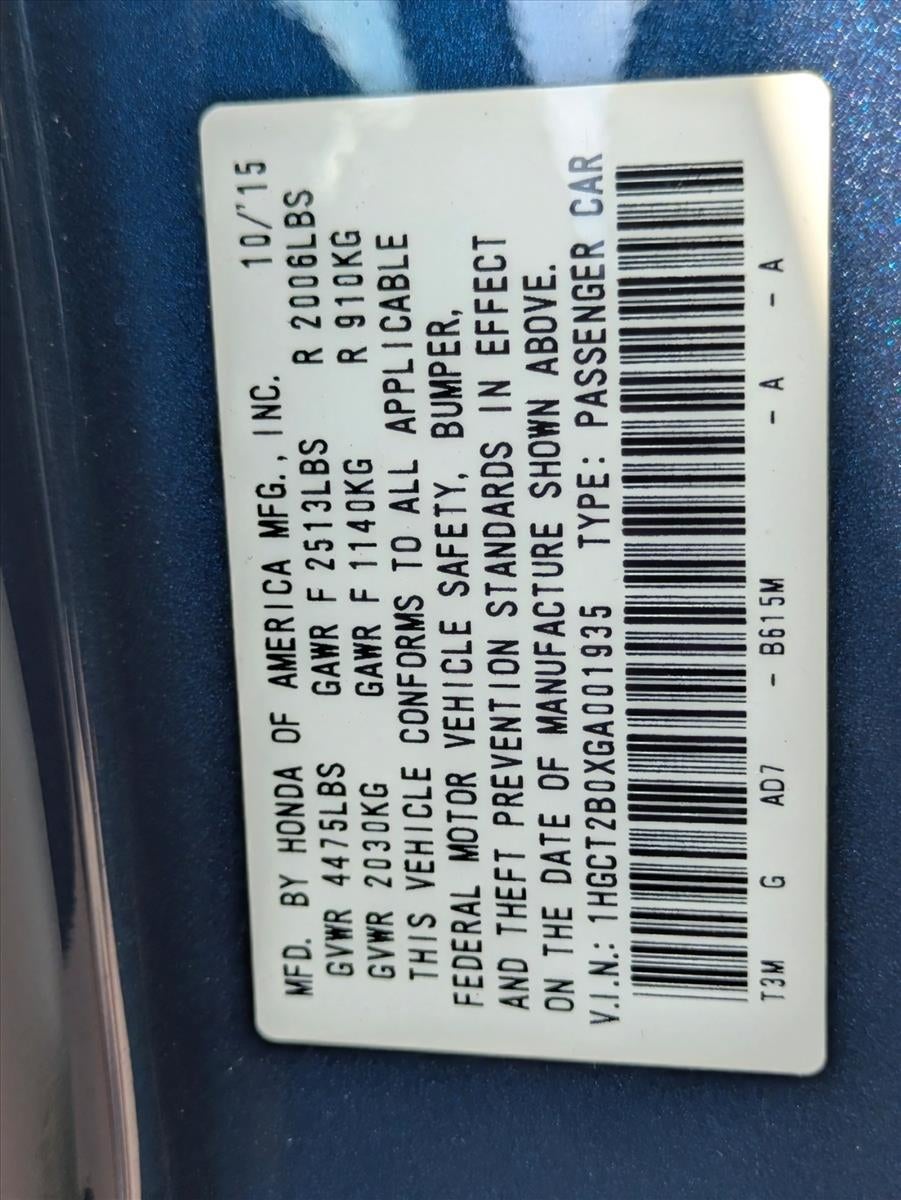 2016 Honda Accord Coupe Touring V6 Automatic