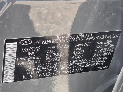 2022 Hyundai SANTA FE Calligraphy FWD