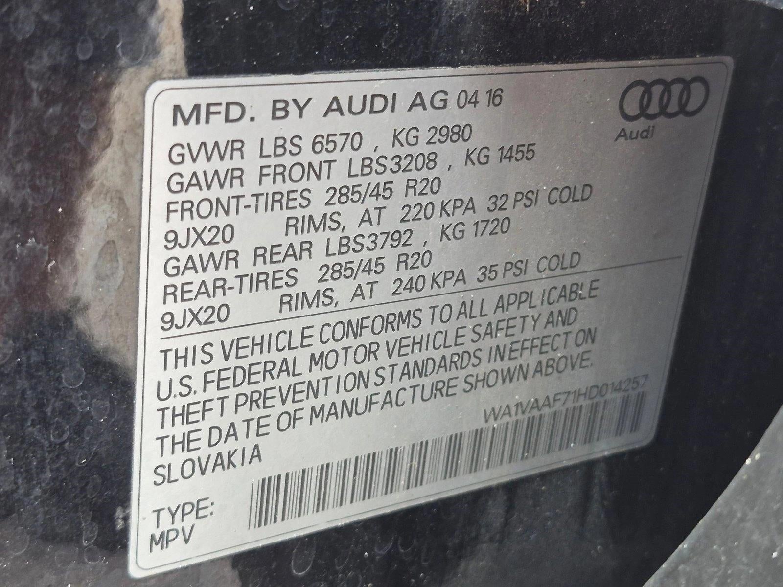 2017 Audi Q7 3.0 TFSI Prestige